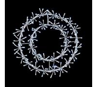 Premier Silver Wreath Cluster 256 White LEDs 45cm