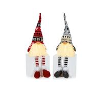 Premier - Sitting Gnome LED Red Black White - 50cm Battery Operated