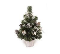 Premier Small Dressed Table Top Christmas Tree - Decorations Included - Silver