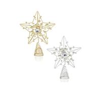 Premier Small Gold / Silver Star Christmas Tree Topper (1 Sent)