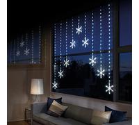 Premier Snowflake Curtain Christmas Lights V Shape 339 Ice White LED 1.2x1.2m LV201146W