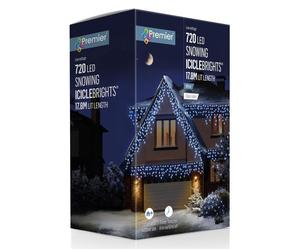 Premier Snowing IcicleBrights 720 White LED Lights with Timer - 17.8 m