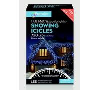 Premier Decorations - 720 Multi Action Snowing Icicles LED Lights with Timer - Blue & White