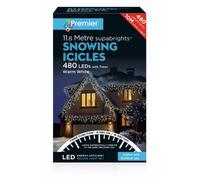 Premier Snowing Icicles With Timer Warm White 480 LED
