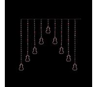 Premier Snowman Christmas Window Curtain Light - Window String Light Decoration - 258 Rainbow Coloured LEDs - 1.2m Curtain Light - Indoor and Outdoor Snowman Christmas Light Decoration.