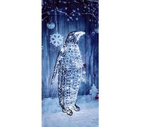 Soft Acrylic LED Christmas Penguin White LED Light Up Figure 90cm