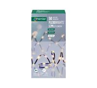 Premier 50 Battery Operated Fairy String Lights Flexibrights 1.7m Lit Length Warm White, Multi Action, Suitable for Indoor & Outdoor Usage