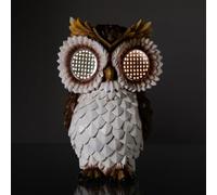 Premier 23cm Solar Owl Garden Ornament with Moving LED Eyes - Outdoor Decorative Owl Light Garden Decoration