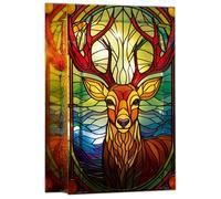PREMIER Stag Stained Glass LED Light Decoration - 21 cm
