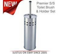 Premier Stainless Steel Square Design Brush with Holder Set│Bathroom Cleaning