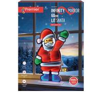 PREMIER Standing Waving Santa Infinity Mirror with Multicolour LEDs - 60 cm
