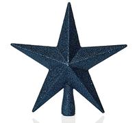 Christmas Decoration Tree Top 200mm Shatterproof Glitter Star - M Blue