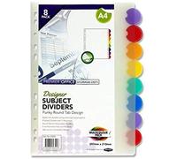 Premier Stationery 3 X A4 8-Piece Polypropylene Subject Dividers
