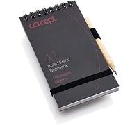 Premier Stationery 3 X Concept A7 100 Pages Spiral Pocket Notebook with Pencil