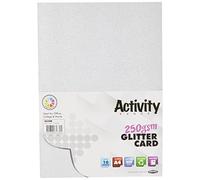 Premier Stationery A4 250gsm Glitter Card - Silver. Pack of 10