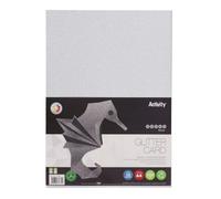 Premier Stationery A4 250gsm Glitter Card - Silver. Pack of 10