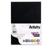 Premier Stationery A4 Black Card (160gsm)- Pack of 40, Double-sided. Perfect for kids art & craft card making activities, DIY Crafts, Scrapbooking and much more.