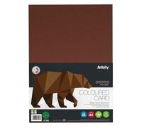 Premier Stationery A4 Brown Coloured Card (160gsm)- Pack of 50, Double-sided, A4 Card for printers, Perfect for kids art & craft card making activities, DIY Crafts, Scrapbooking and so much more