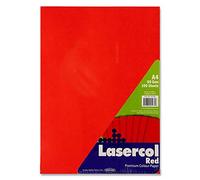 Premier Stationery A4 Paper. 80gsm. Red. Pack of 100 Sheets., S4542758