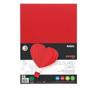 Premier Stationery A4 Red Coloured Card (160gsm). Pack of 50, Double-sided, A4 Card for printers, Perfect for kids art & craft card making activities, DIY Crafts, Scrapbooking and so much more.