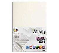Premier Stationery A4 White Card (160gsm)- Pack of 50, A4 Card for printers, Perfect for kids art & craft card making activities, DIY Crafts, Scrapbooking and much more.