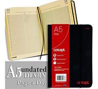 Premier Stationery A5 Concept Undated Page A Day Diary with Times and Notes