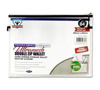 Premier Stationery B4+ Ultra-Mesh Double Zip Wallet - White