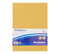 Premier Stationery C4 Envelopes, Peel & Seal Manilla, Stationary Supplies, Ideal for Brochures, Invoices, Documents etc, 90gsm Pack of 10