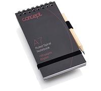Premier Stationery Concept A7 100 Pages Spiral Pocket Notebook with Pencil