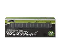 Premier Stationery Icon Black Chalk Pastels. Box of 12