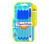 Papermate Inkjoy 100 Ballpoint Pens, Medium Nib, Blue Ink (Pack of 8)