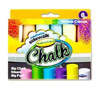 Premier Stationery Pavement Chalk for Children, Garden Games, Chunky Chalks for Toddlers, Easy to Wash, Sidewalk Chalk, Bright Colored (Pack of 6 Assorted Colors)