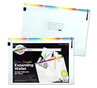 Premier Stationery Premto (B4+ Size, Clear), Extra Durable Expanding Mesh Bag, Smart Envelope Design, Waterproof Pouch for School Office Supplies, Zipper Pouch, Secure Zip Closure, Travel Bag