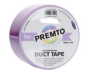 Premier Stationery Premto Multi-Purpose Duct Tape - Perfect for a Variety of Art & Craft Projects. 48mm x 9m. Gorgeous Pastel Wild Orchid Colour.