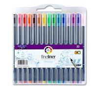 Premier Stationery"Pro:Scribe Hexagrip" Fineliner Pens - Assorted Colour (Pack of 30)