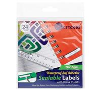 Premier Stationery Waterproof Self Adhesive Sealable Labels with Blank Inserts. 70 x 15mm. Pack of 24.
