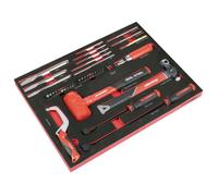 Premier Striking, Pry Bar, Hacksaw & Impact Screwdriver Set with Tool Tray 39 Pi