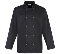 Premier Studded Front Long Sleeve Chefs Jacket / Chefswear (Pack of 2)