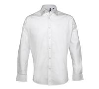 Premier Men's Supreme Heavier Weight Poplin Long Sleeve Work Shirt in White | Size: 18 inches Premier White 18 inches