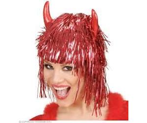 Premier TINSEL DEVIL WIG - 3 COLOURS (Red)