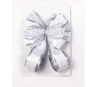 Premier Bow Tree Topper (One Size) (White/Silver)