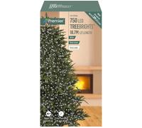 Premier TreeBrights 750 White LED String Lights with Timer - 18.7 m