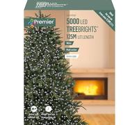 Premier TreeBrights Mains Operated 5000 LED Lights White, Multi-Action with Timer Function, Indoor/Outdoor Use, for Trees Over 12ft