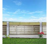 Premier Tuscany Pack of 3 6x0.5ft (W: 6ft x H: 0.5ft) Decorative Capped Vertical Slatted Trellis Pressure-Treated Garden Panel Fence Topper/Wall Art/Pergola/Divider Width 1828mm x Height: 171mm