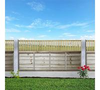 Premier Tuscany Pack of 5 6x1ft (W: 6ft x H: 1ft) Decorative Capped Vertical Slatted Trellis Pressure-Treated Garden Panel Fence Topper/Wall Art/Pergola/Divider Width 1828mm x Height: 316mm