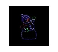 Premier 60 x 38cm Twinkling LED Snowman Decoration - Flexibrights Outdoor and Indoor Christmas Light with 187 Multicoloured LEDs