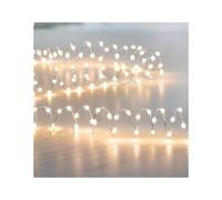 Premier Decorations 200 Warm White LED Compact Ultrabright Silver Wire Battery Operated Lights 3m