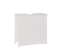 Premier Under Sink Cabinet, White, H60 x W60 x D30cm, Bathroom & Kitchen, Double Shutter Doors, 10kg