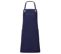 Premier Unisex Adult Barley Sustainable Contrast Stitching Full Apron - Navy/Camel