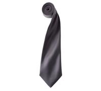 Premier Colours Satin Tie in Dark Grey Premier Dark Grey One Size